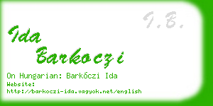 ida barkoczi business card